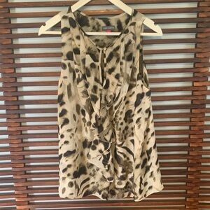 Vince Camuto Animal Print Ruffle Blouse